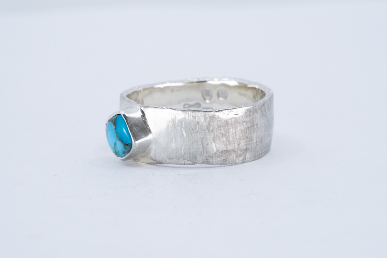 R-113 Bark Ring(M) turquoise