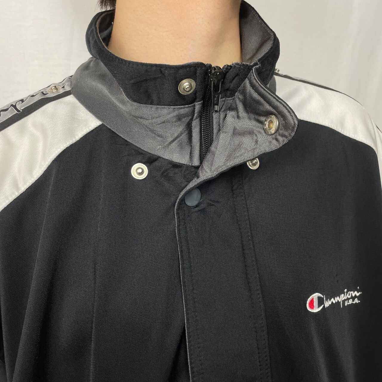 Champion USA チャンピオン サイドロゴテープ 半袖 ジャージ トラック 