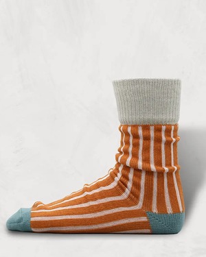 SHO WATABÉ / Cotton Needle-Out  stripes socks