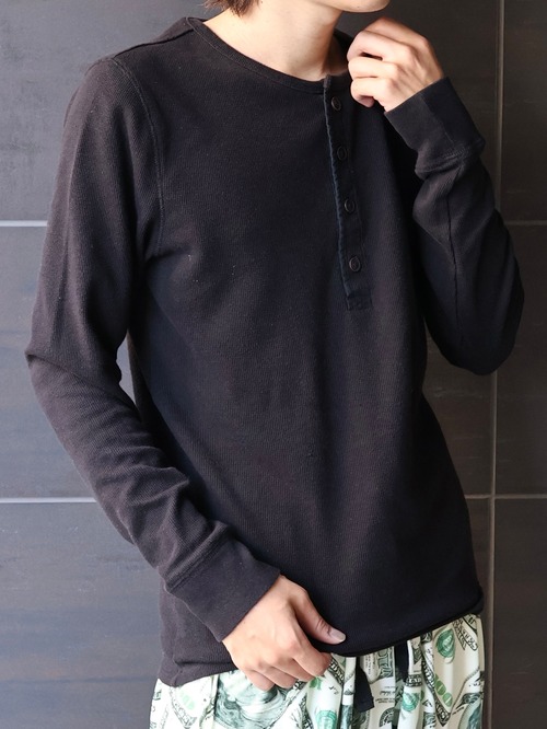 relaxed thermal polo shirt