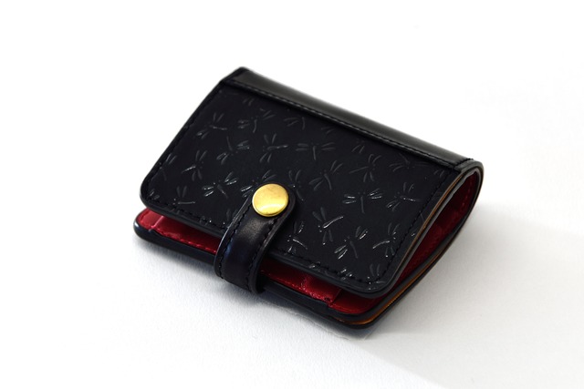 印伝×コードバン　二つ折財布（小銭入れあり）