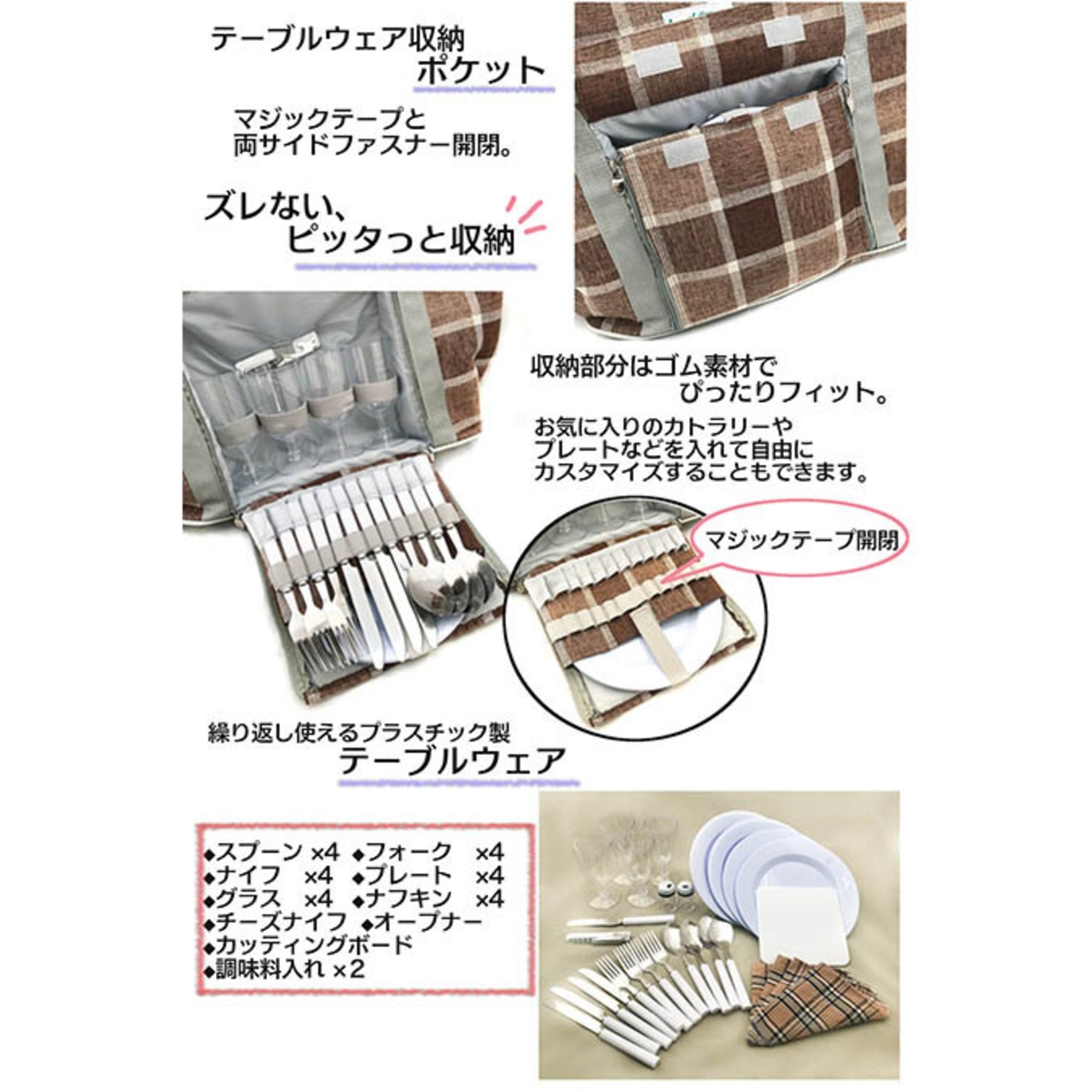 LoaMythos(ロアミトス) Tote Type All in One Picnic Cooler Bag（4人用） lm1001422 トートファミリー