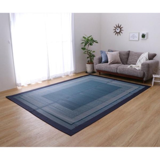 コストコ再販商品 国産い草ラグ 191x300cm ネイビー