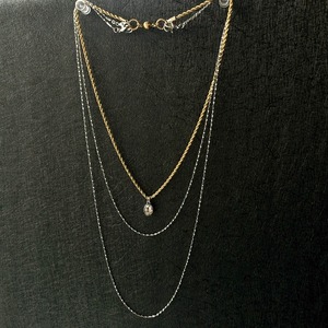 6wayサージカルステンレス3連チェーンネックレス