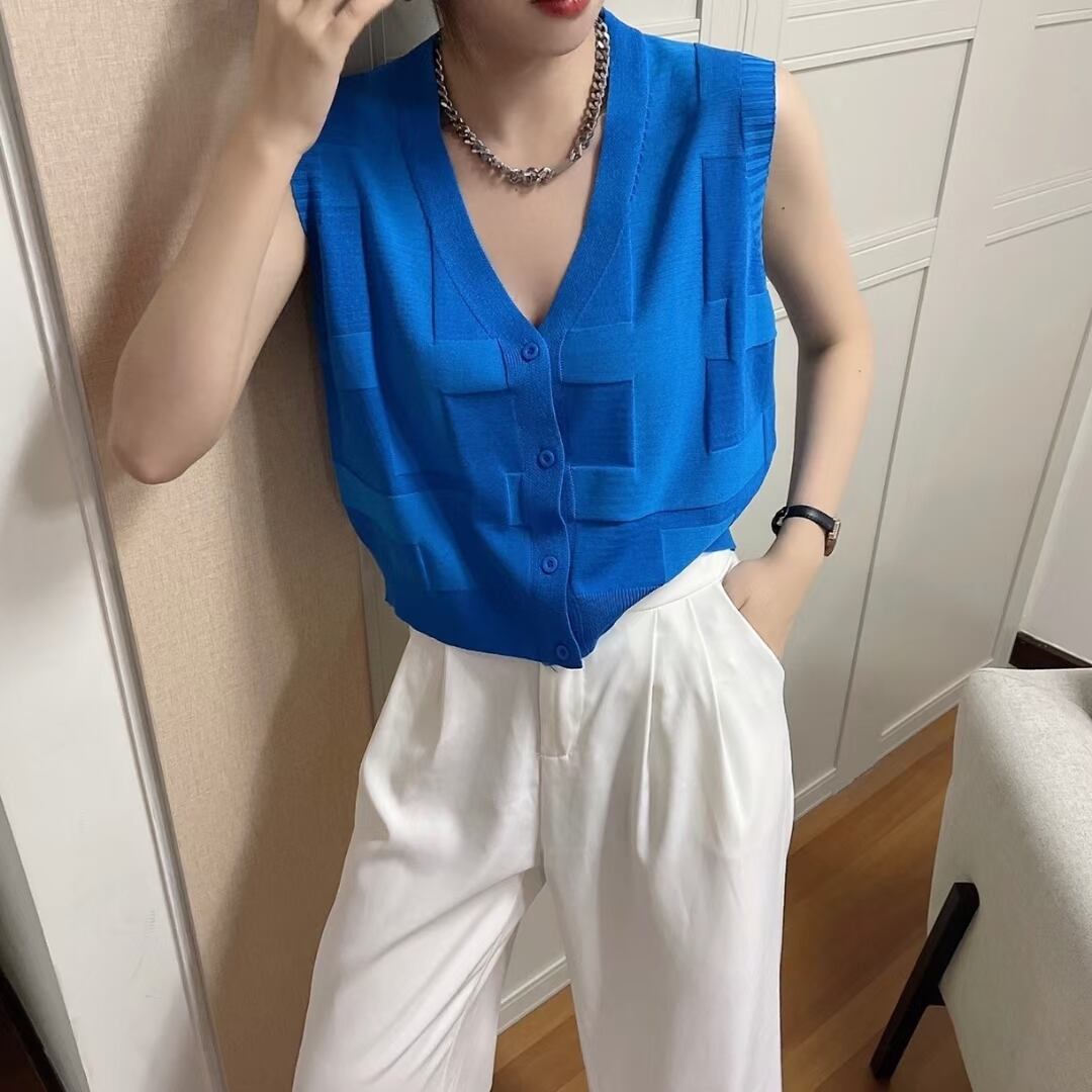 チェックVネックベスト　AJ1050-1816