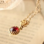 アンティークstyle ガーネットと真鍮フィリグリーのクラシカル・ネックレス　天然石