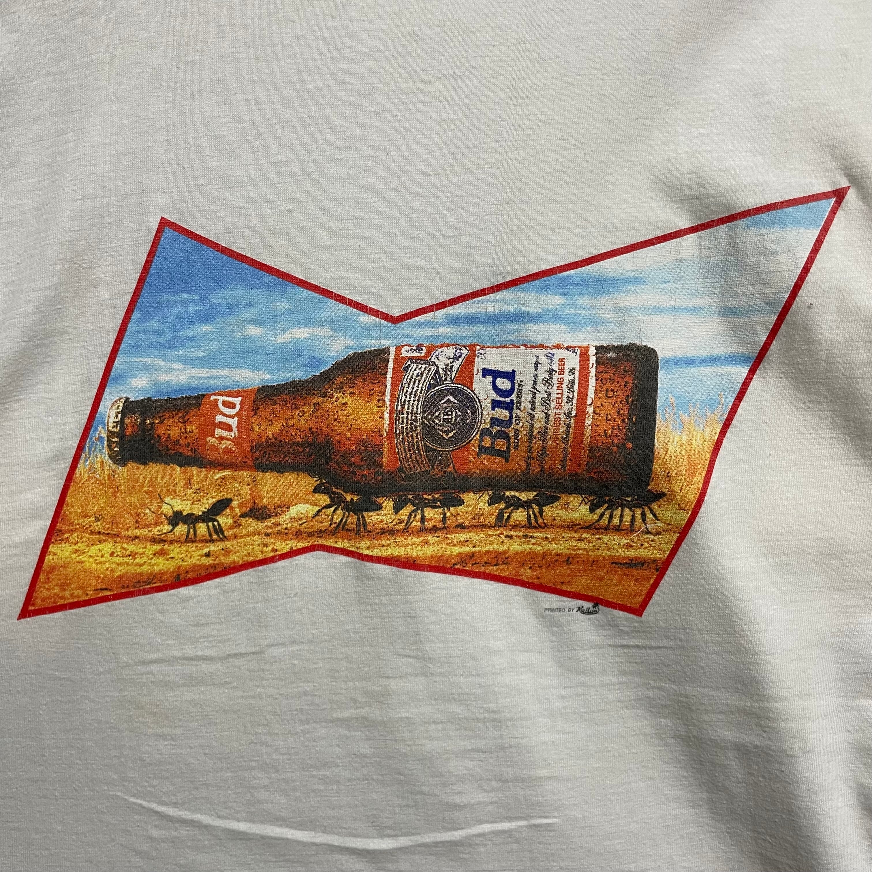 【L】【90年代】【イタリア製】Budweiser バドワイザー お酒Tシャツ プリントTシャツ 半袖Tシャツ