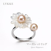 LYKKE マーガレットデザイン 淡水真珠 シルバーリング（6mm・5mm）
