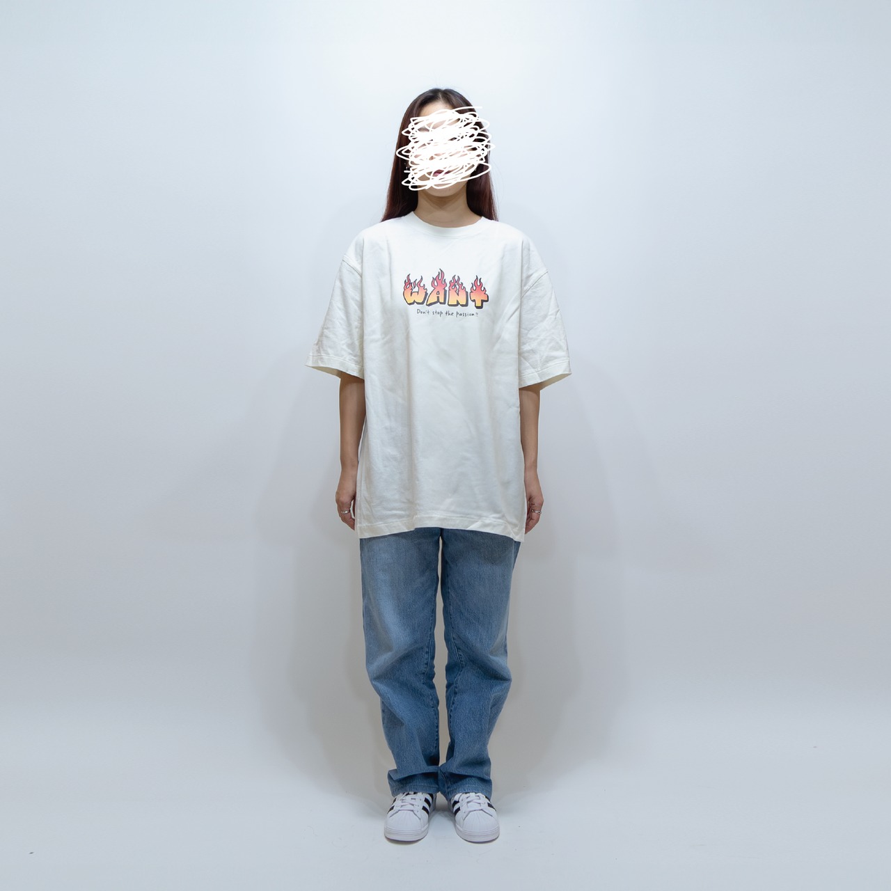 WANT fire TEE [フェードホワイト]