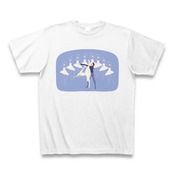 白鳥の湖　♡　シャツ１　（静かなブルーのバレエシャツ）