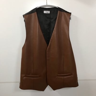 ALLEGE　アレッジ　　20AW　フェイクレザーベスト　ブラウン　【表参道t04】 | ブランド古着Brooch powered by BASE