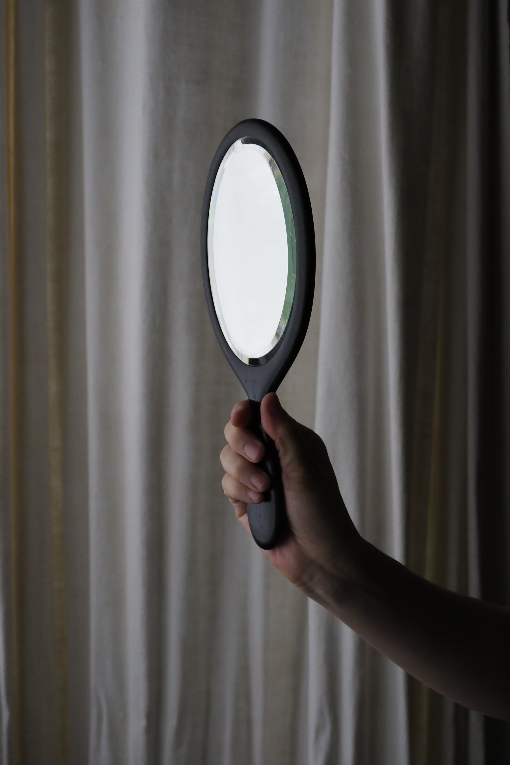 黒檀のハンドミラー-antique ebony hand mirror | アンティーク