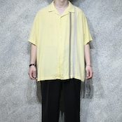 switching design silk open collar shirt