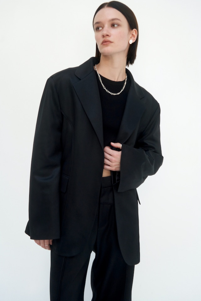 [TREEMINGBIRD] Suede Piping Classic Set-up Jacket [ Black ] 正規品 韓国ブランド 韓国通販 韓国代行 韓国ファッション TRMNGBD tmb TREEMING BIRD 日本 店舗