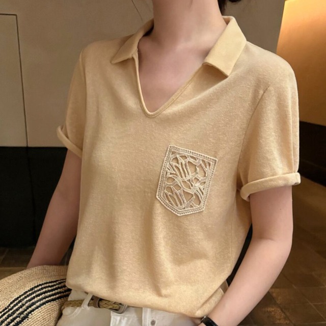 【5 colors】Relaxed Pocket Polo シャツ [26010313]