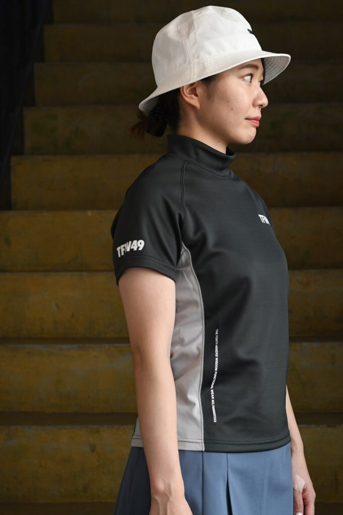 TFW49 SIDE MESH MOCKNECK T | Pay ID