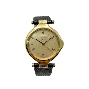 Christian Dior ディオール 3008 ゴールド文字盤 レディース腕時計 クォーツ 12574-202404