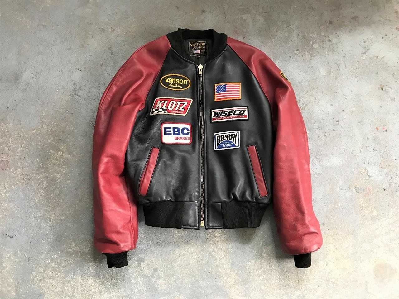 90s VANSON PRJ team leather jacket MADE IN USA