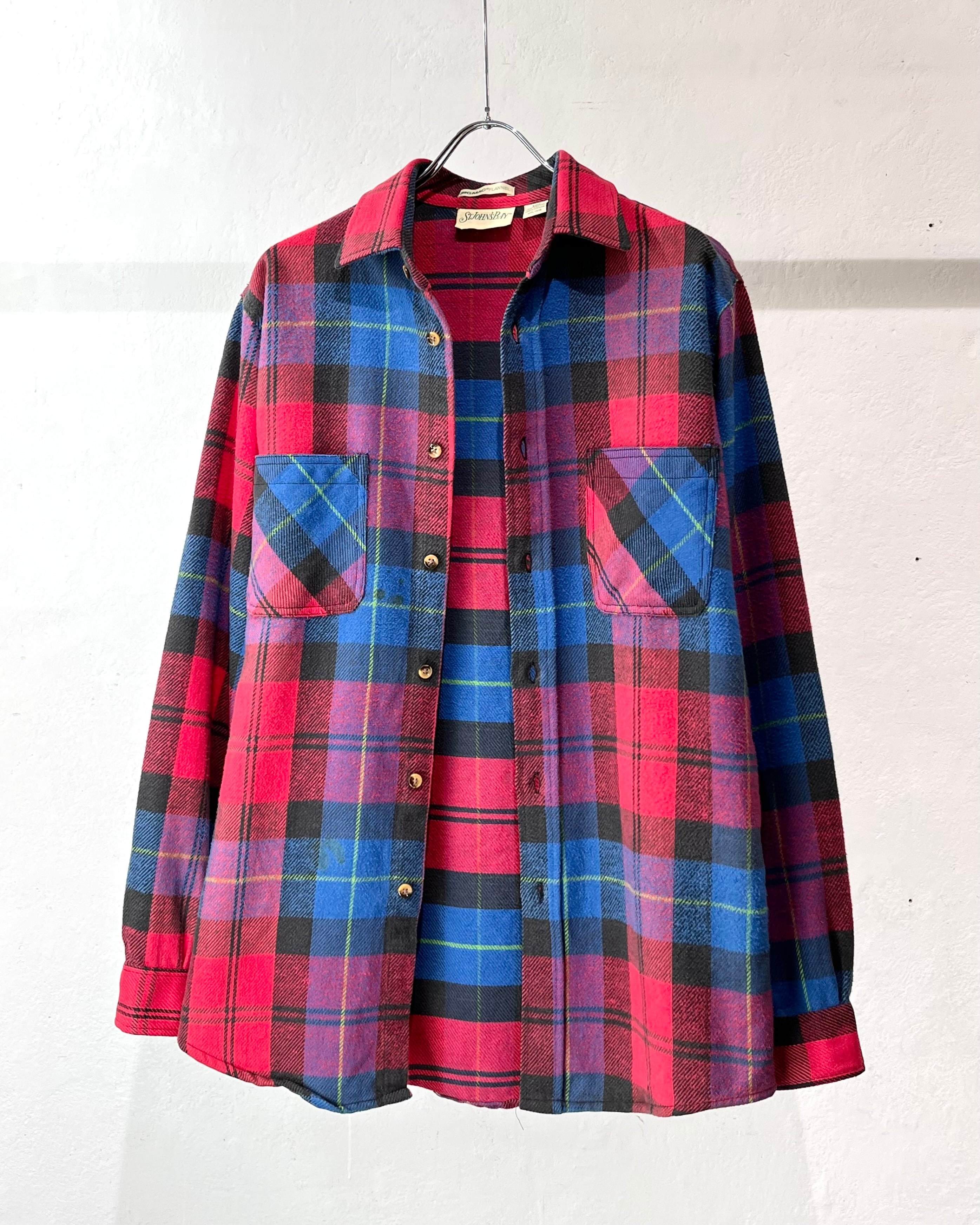 80s~ STJOHNS'BAY×BIG MAC Cotton Heavy Flannel Plaid Shirt