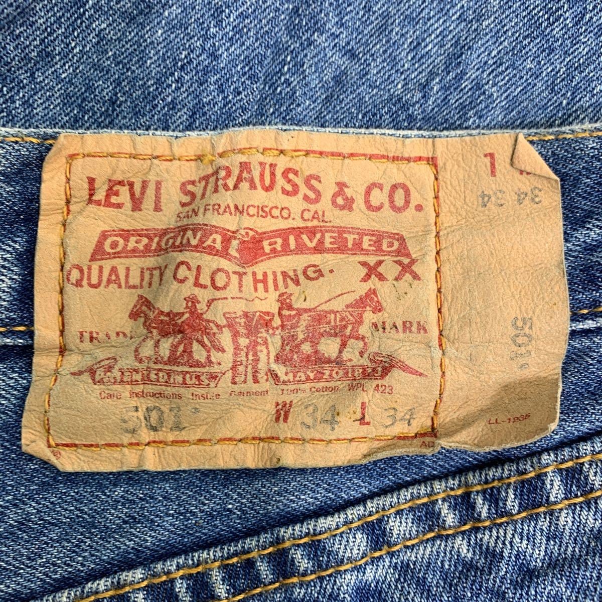 Levi's 501 デニムパンツ W34 リーバイス ボタンフライ ブルー