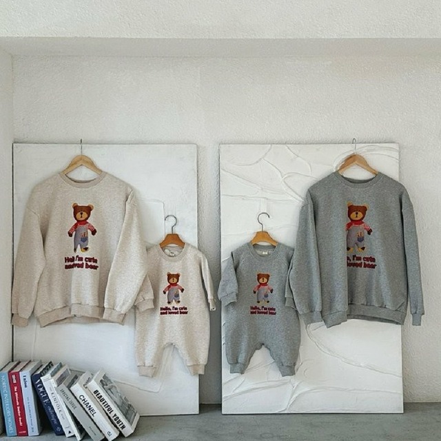 【冬作】熊柄ボアプルオーバーORロンパース