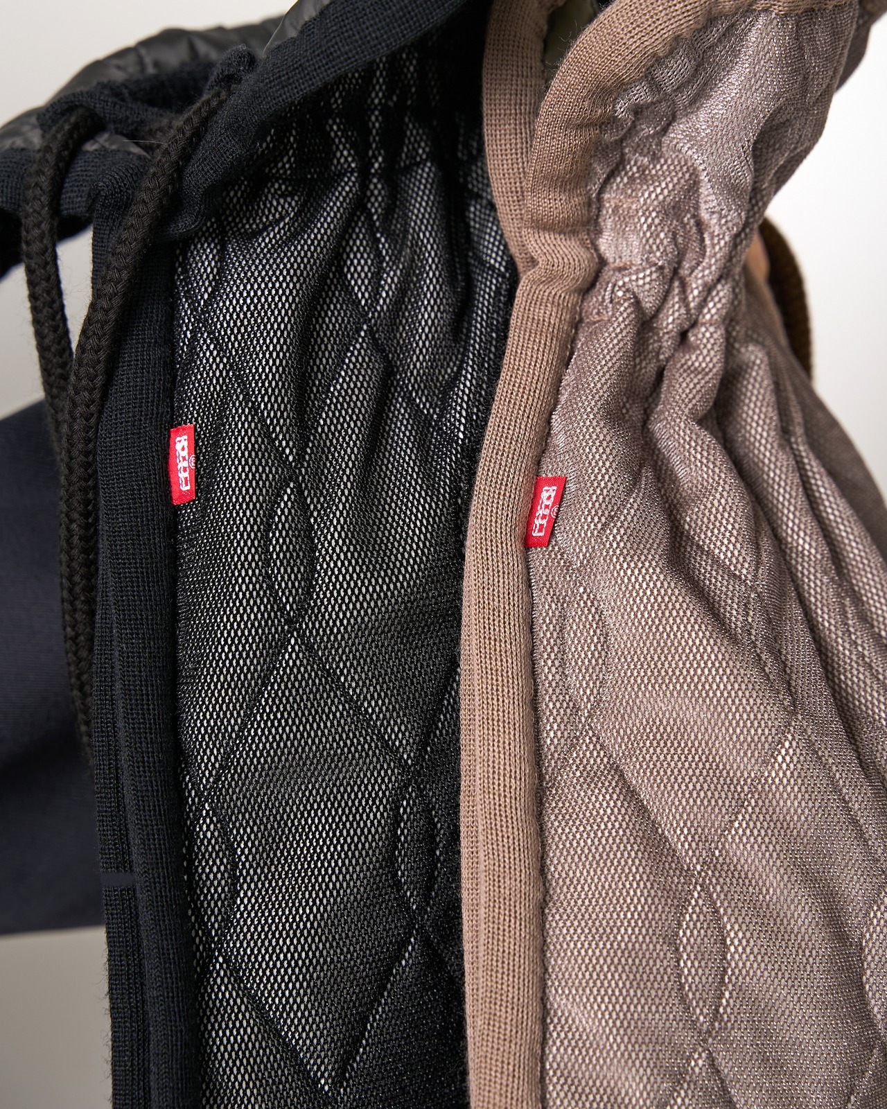 m's braque "SILK-LOFT QUILTING DRAWSTRING BAG〔BLACK〕"