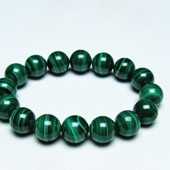 マラカイト ブレスレット 13mm 一点物 おまかせ便 111-40460