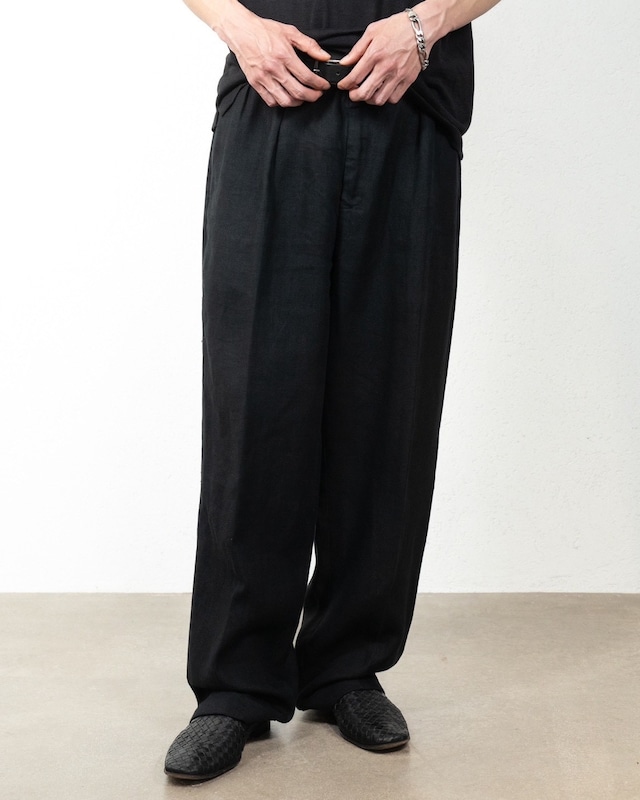 "Polo by Ralph Lauren" cinch waist baggy linen trousers