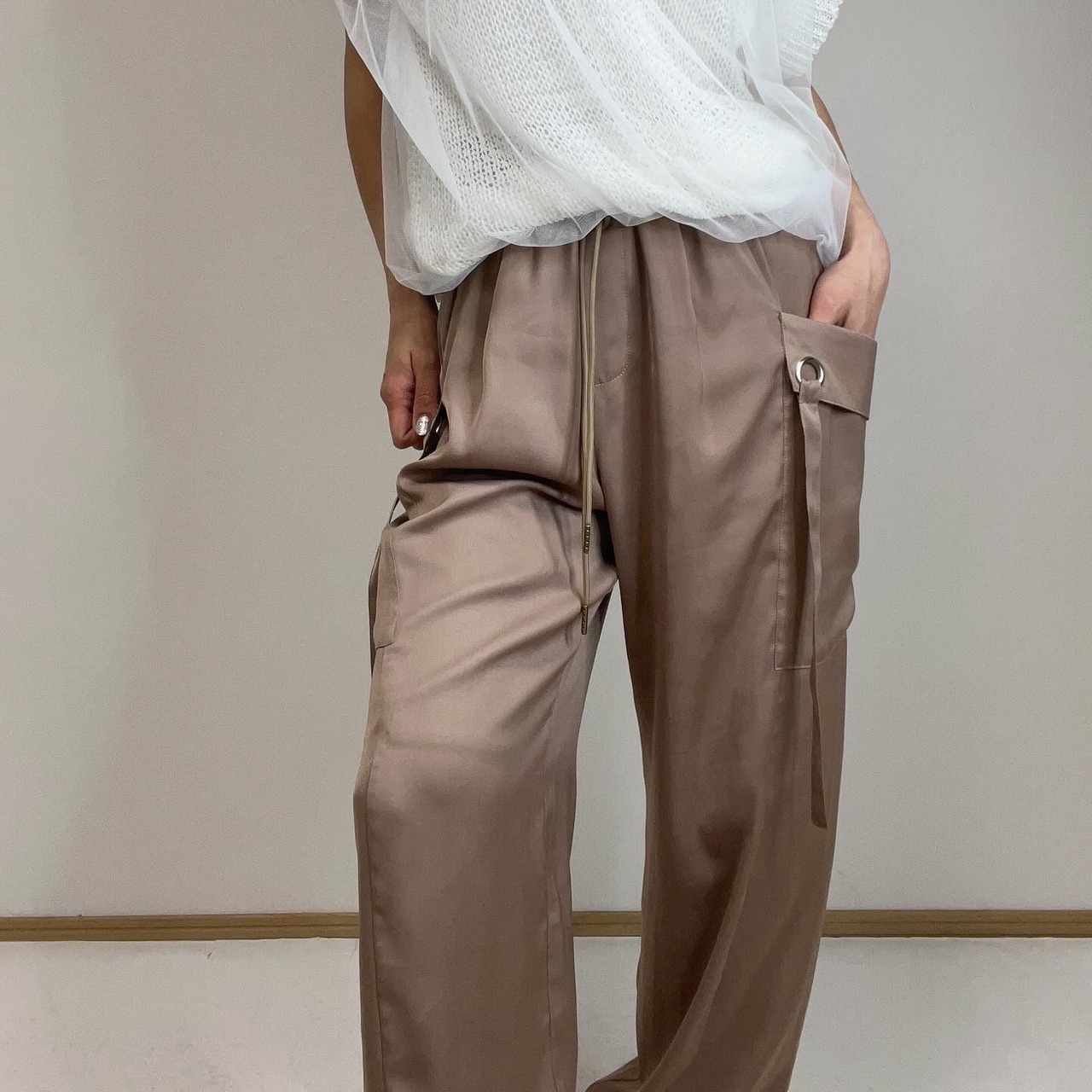 ガレナ galena GALENA　サテンカーゴパンツ