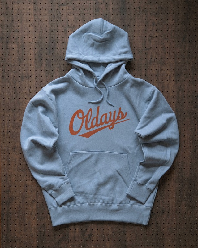 "oldays" hoodie in acid blue（受注生産）