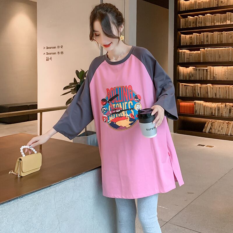 【新作】【送料無料】 マタニティウェア2020春と秋の新しいカジュアルマタニティスーツファッションセーター印刷カラーマッチング+ベリーリフトレギンス-アリババ スプリング 春物 オータム 秋物 expec281106177493