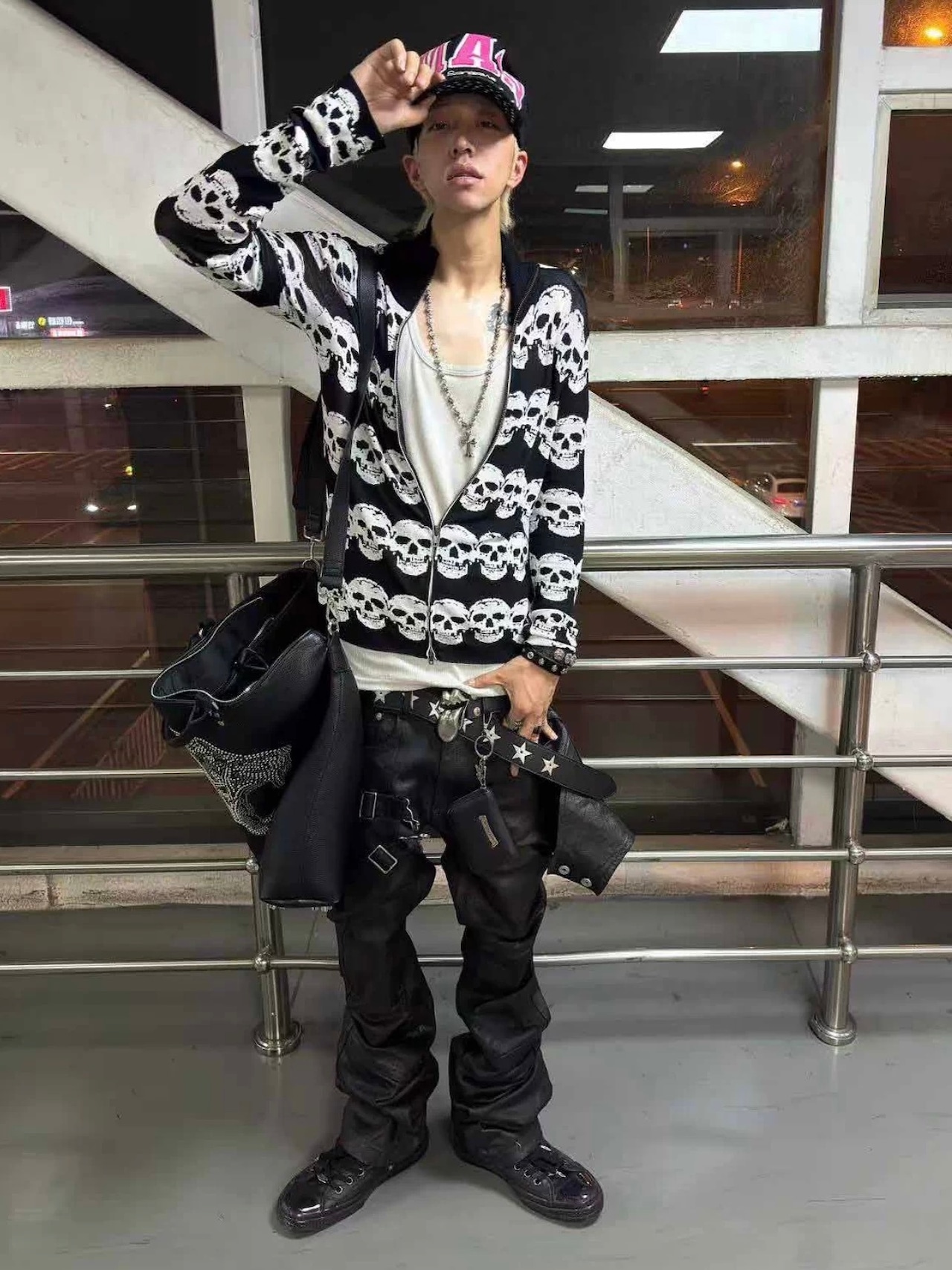 【CinderVein】Dual Track Reconstructed Waxed Denim Pants