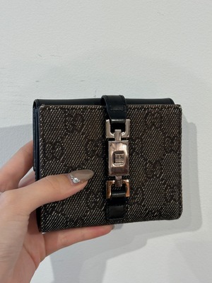 GUCCI/ vintage black  monogram wallet.