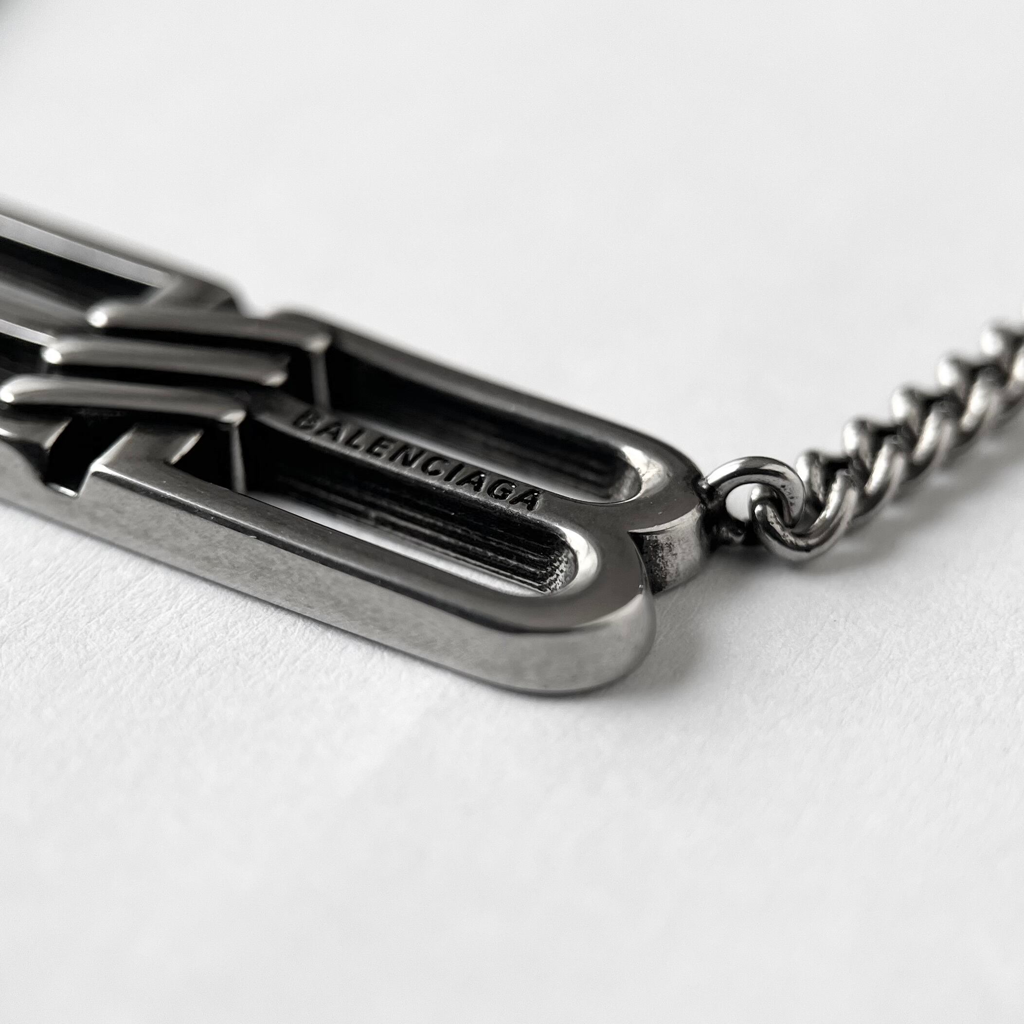 BALENCIAGA BB Icon Necklace Brass Antique Silver | BRAND RESORT