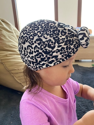 donut turban (leopard white) ドーナツターバン　ヒョウ柄ホワイト