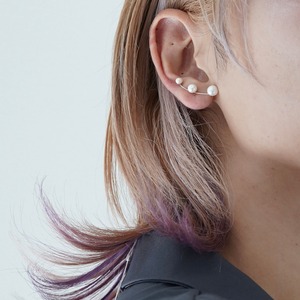 3連淡水パールイヤーカフ