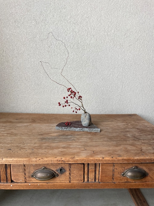 128 石の花器・枝ものセット