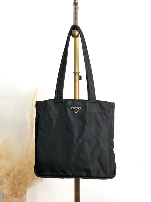 PRADA プラダ トートバッグ ブラック トライアングルロゴ ナイロン トートバッグ vintage ヴィンテージ オールド jsx3zw