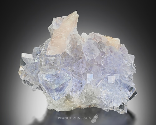 フローライト / カルサイト / クォーツ【Calcite with Fluorite on Quartz】スペイン産