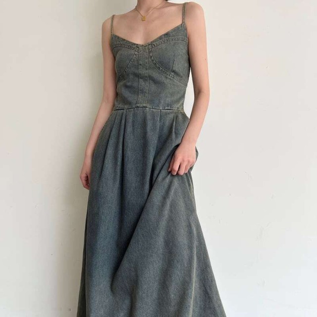denim cami dress　10495