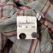 Papas パパス チェック コットン 長袖 ネルシャツ L/グレー系 メンズ