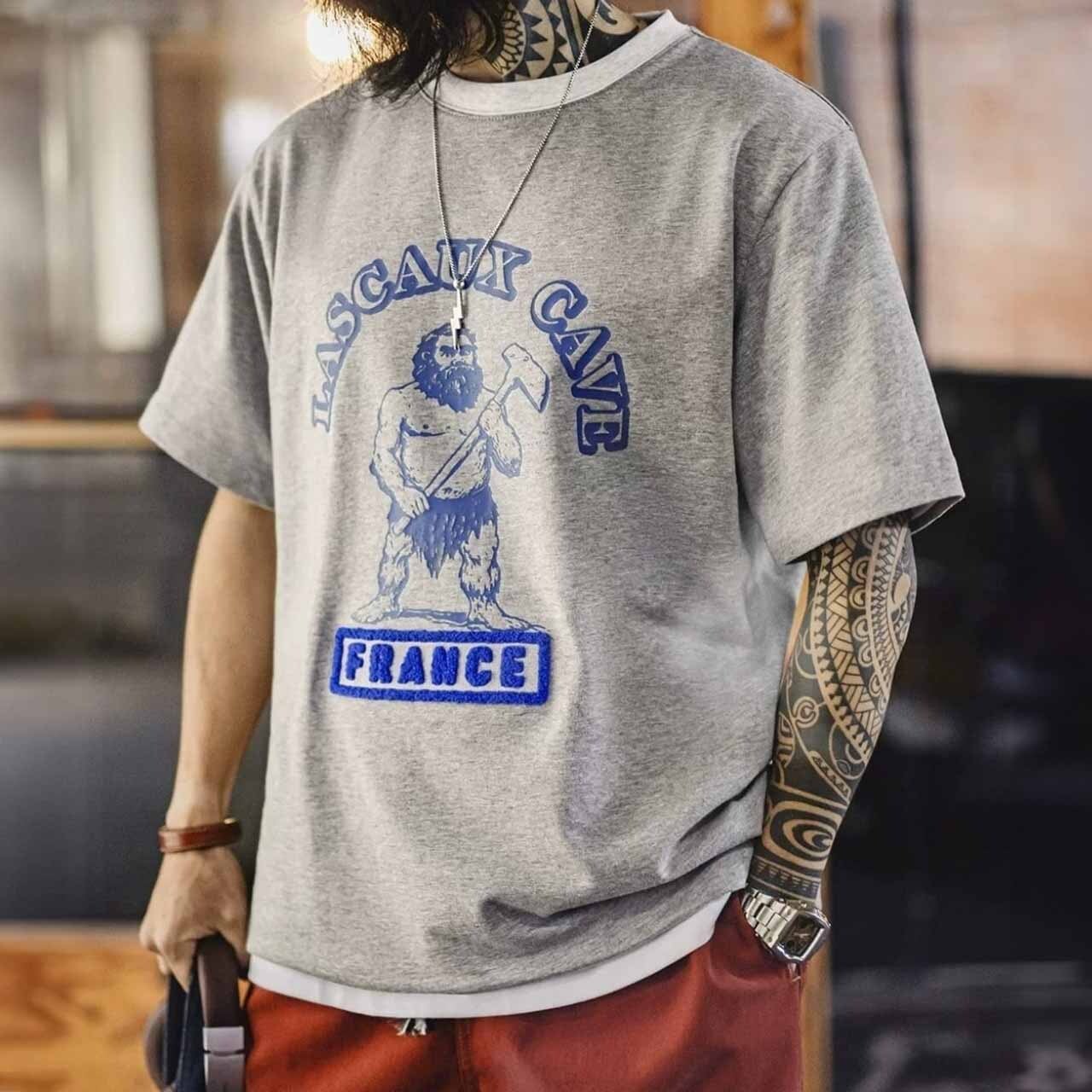 グラフィックプリントルーズフォルムリンガーTシャツ 1col   A00320