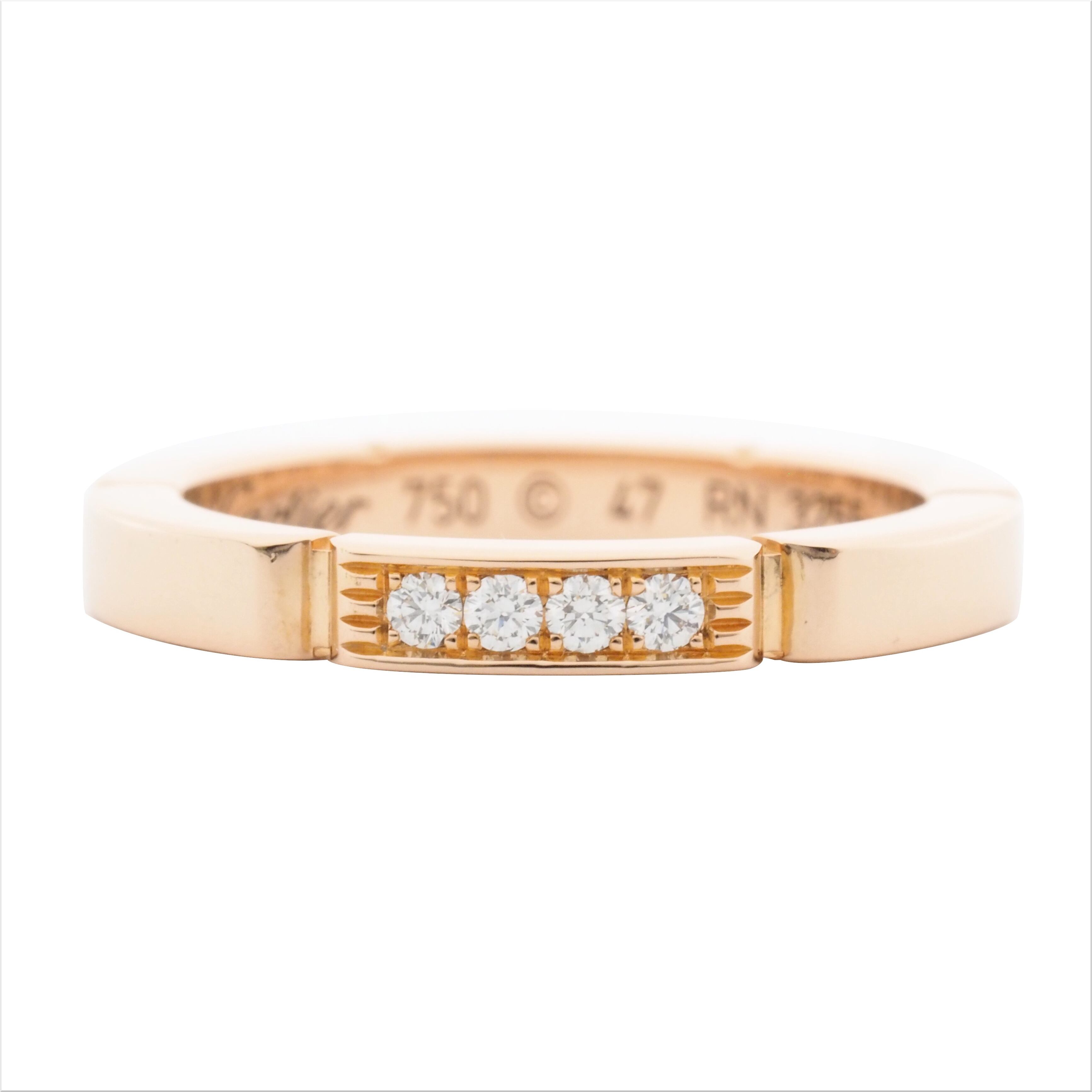Cartier カルティエ マイヨン パンテール リング 4Pダイヤ #47(約7号