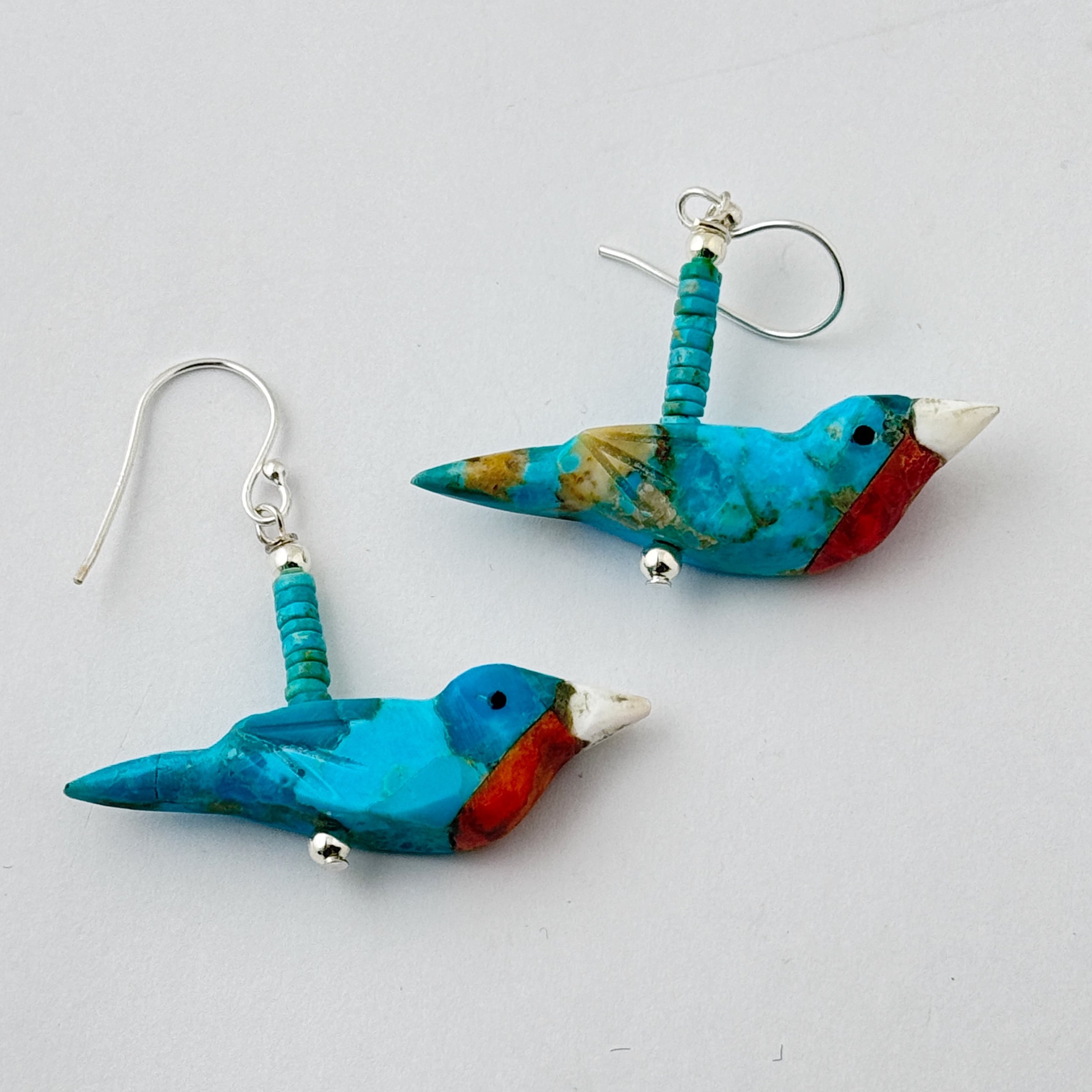 再入荷】《Indian Jewelry》 ターコイズ バード フック ピアス