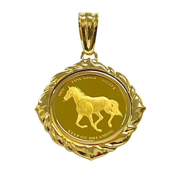 純金24K】イーグルコインペンダント インディアンモチーフ K18 #2