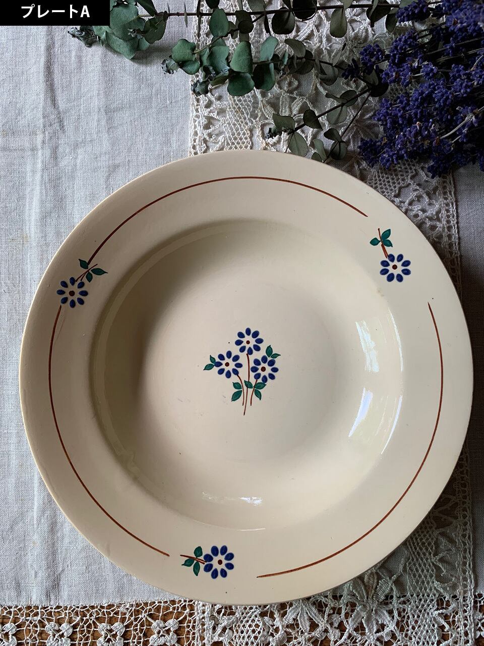 青い花のスープ皿 【2枚セット】GENEVIEVE | Brocante de La Cocotte 