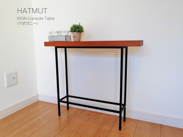 T様オーダー【Iron Console Table ヨーロピアンチェリー無垢材】