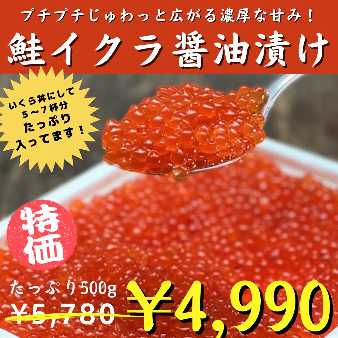 03 価格見直し 冷凍 鮭イクラ醤油漬け 500ｇ 公式 羽田市場 漁師さん応援プロジェクト