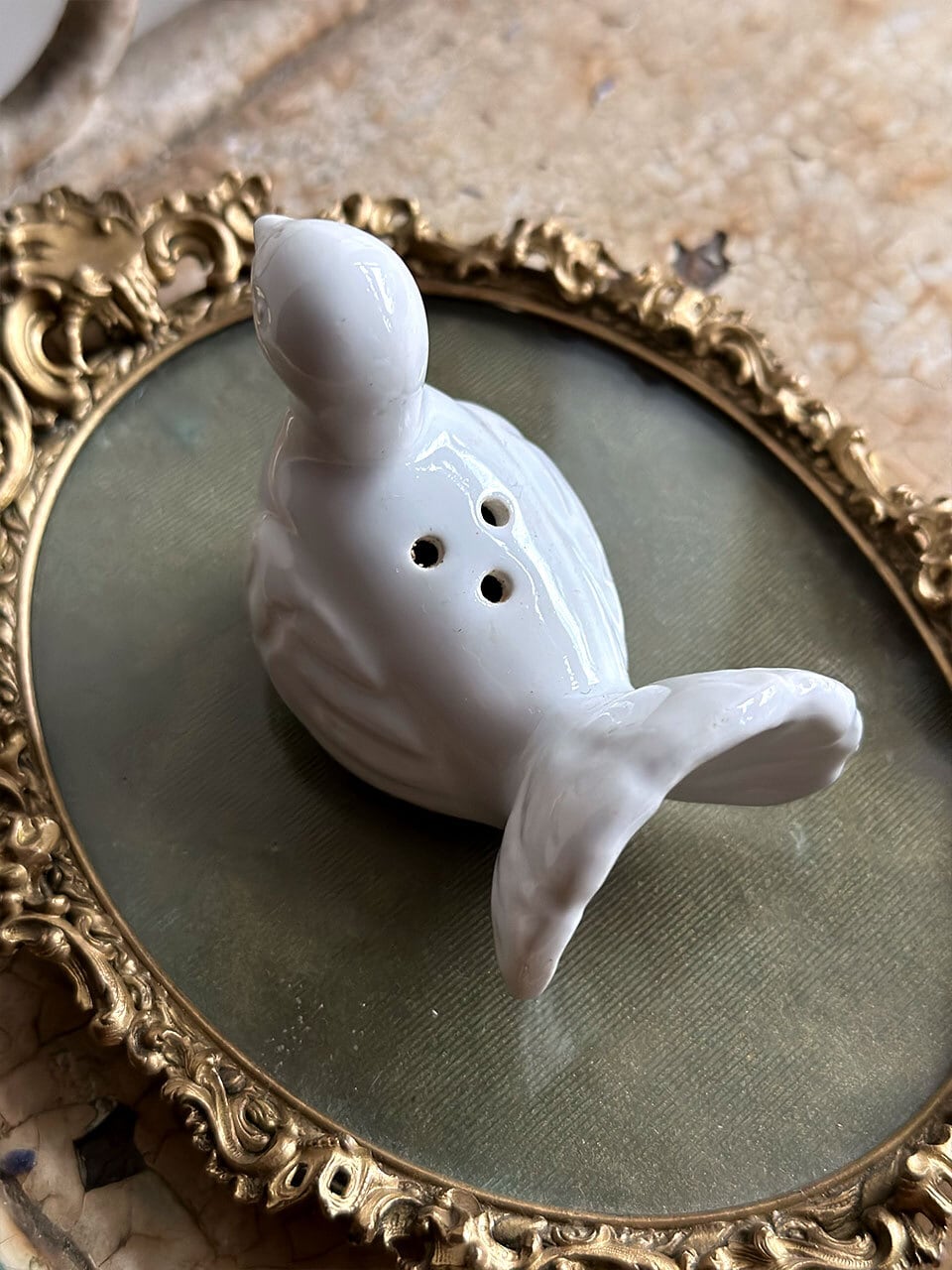 スワンのスパイスボトル 調味料入れ 陶器 白鳥 | Brocante de La