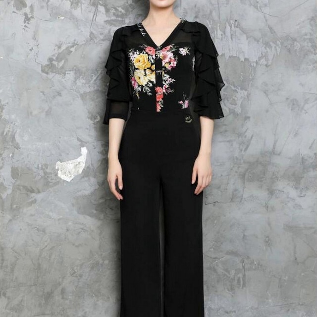 フリルスリーブ・フローラルダンストップス(レオタードタイプ) ds0920